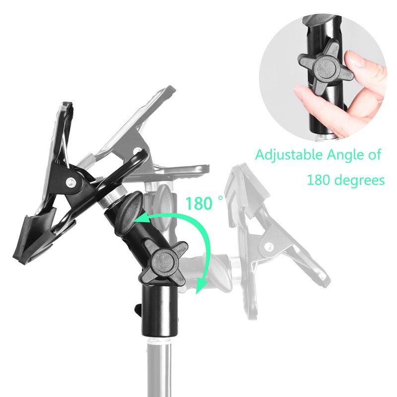 SLOW DOLPHIN Photo Studio Heavy Duty Metal Clamp Holder with 5/8 Light Stand and Umbrella Reflector Holder(2 PCS) - Image 3